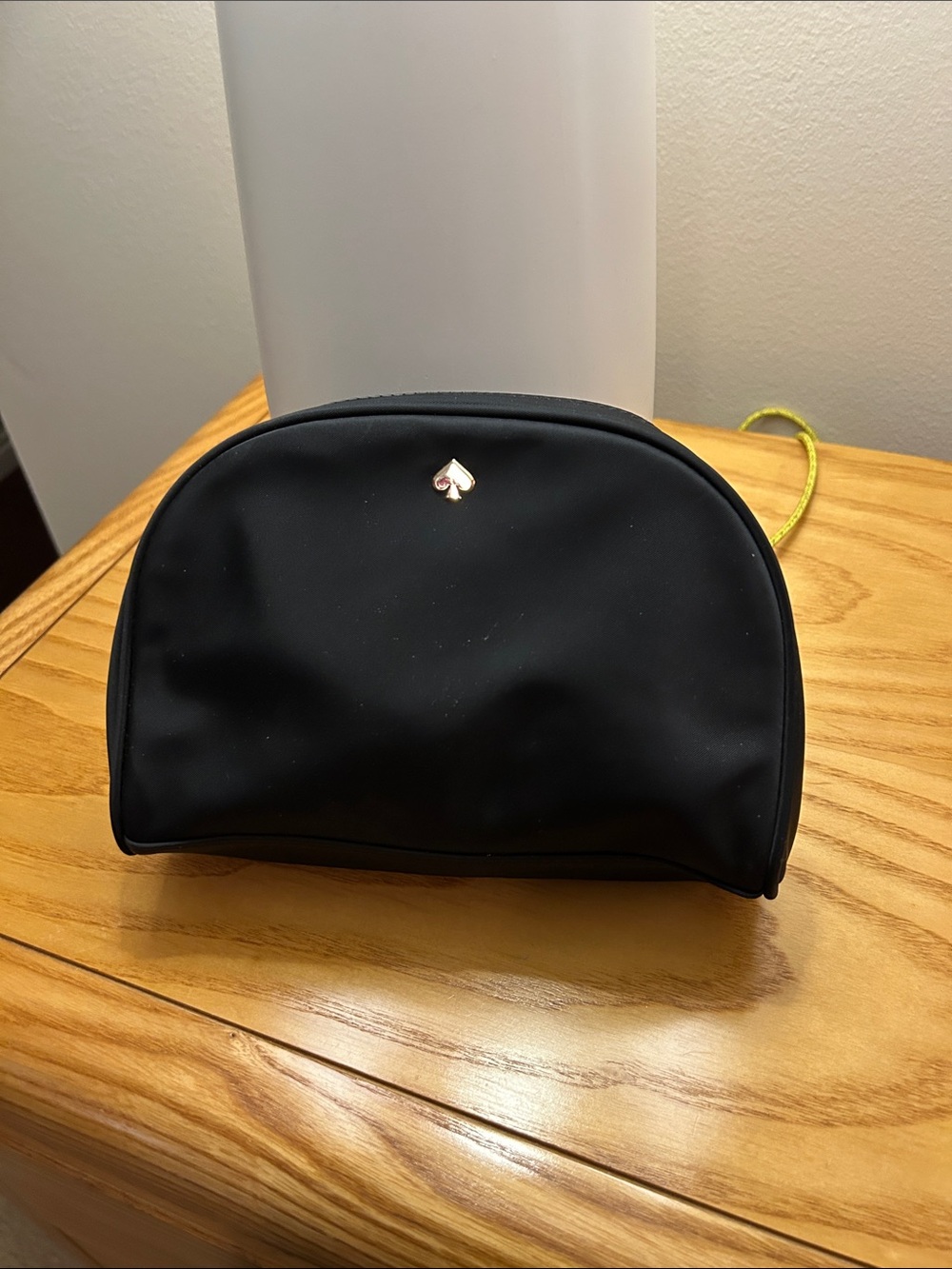 kate spade Black Dome Cosmetic Pouch with Silver Spade Accent
